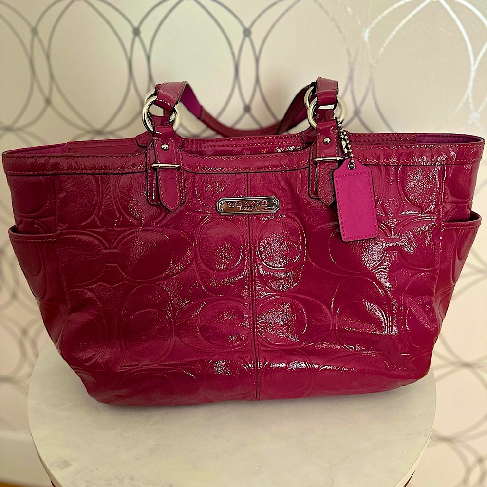 Coach Gallery Tote Mauve Patent Leather
